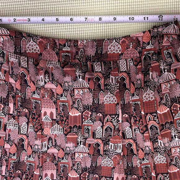 Vintage Architectural Print Pleated Skirt - Picture 3 of 4